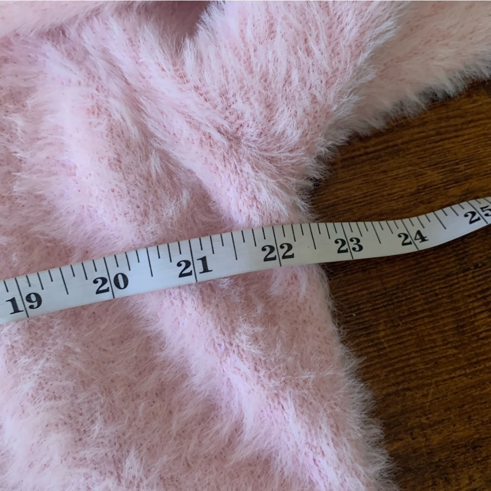 The Limited Powder Pink Fuzzy Sweater Coat Cardigan Duster Pockets Sz M - Picture 9 of 11